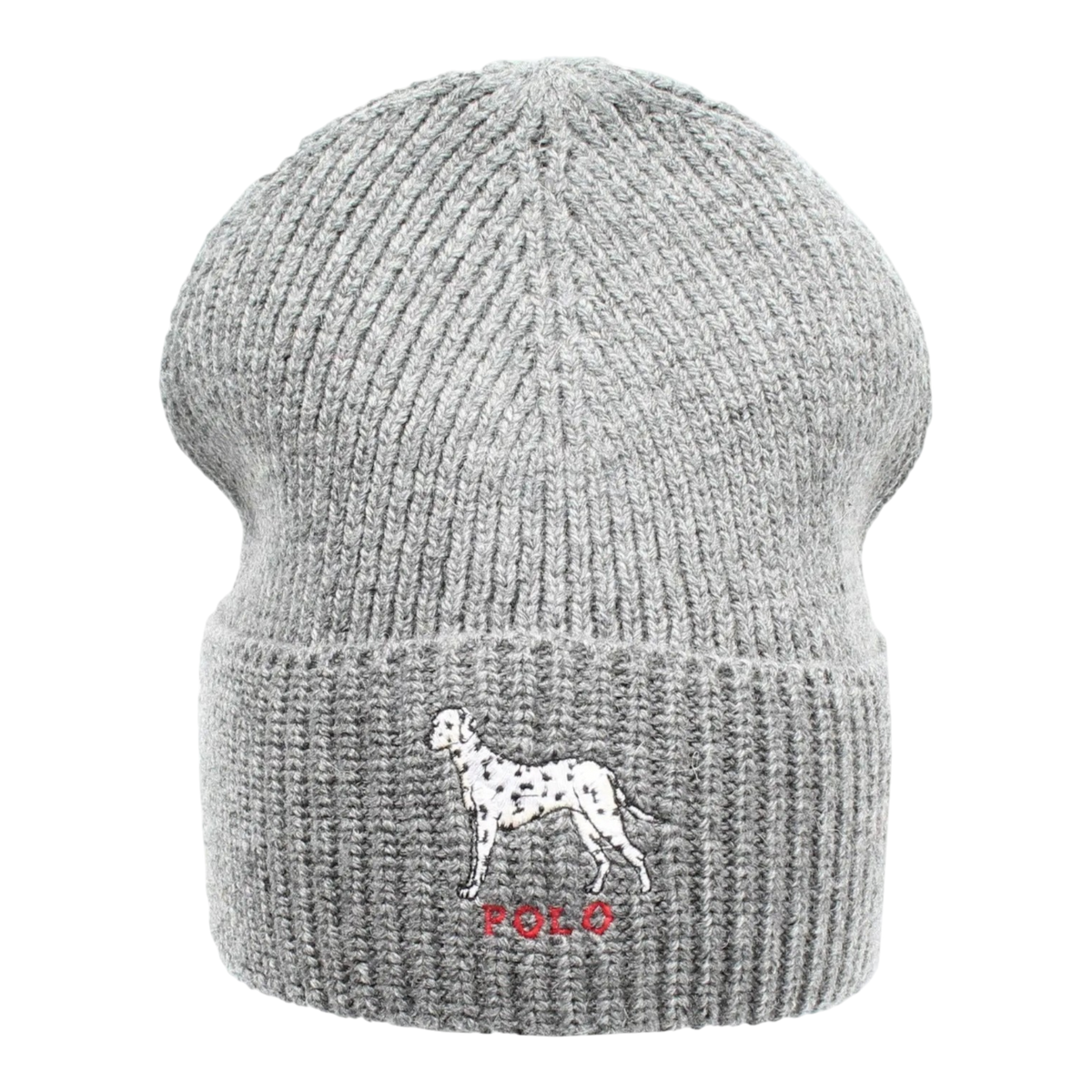 Polo Ralph Lauren Dalmatian Dog Knit Cuffed Beanie Men's Hat — Charcoal