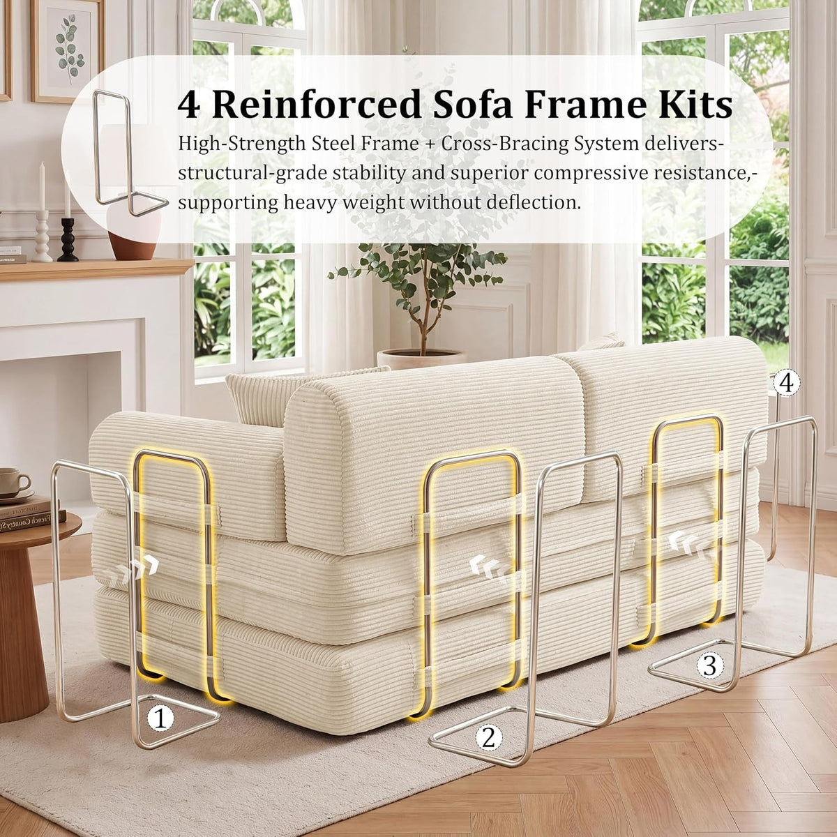 Convertible Loveseat Sofa Bed with Modular Layout - View 5