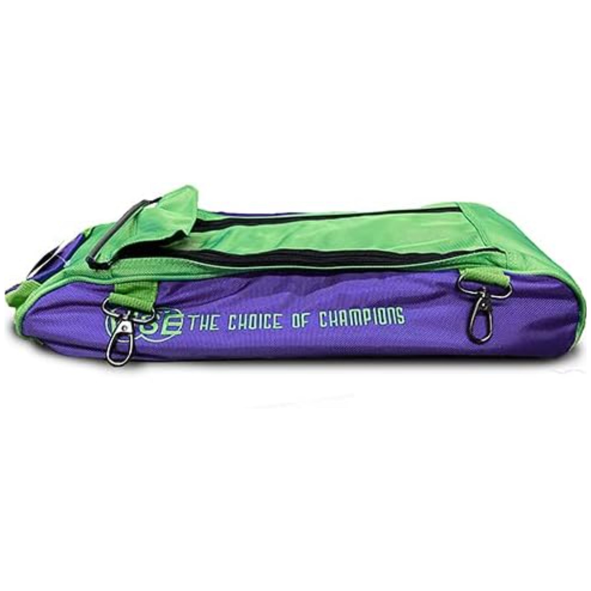 Vise 3 Ball Roller Shoe Bag Add On Clip On Storage in Green/Purple - front view