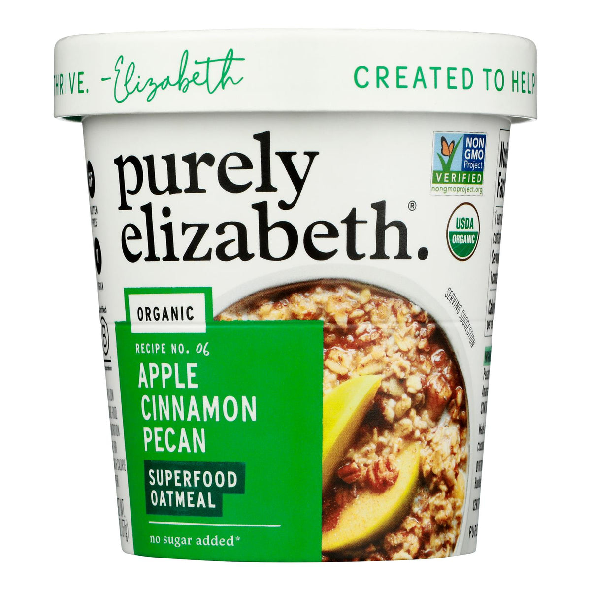 Purely Elizabeth Apple Cinnamon Pecan Oatmeal, 2 oz (Case of 12)