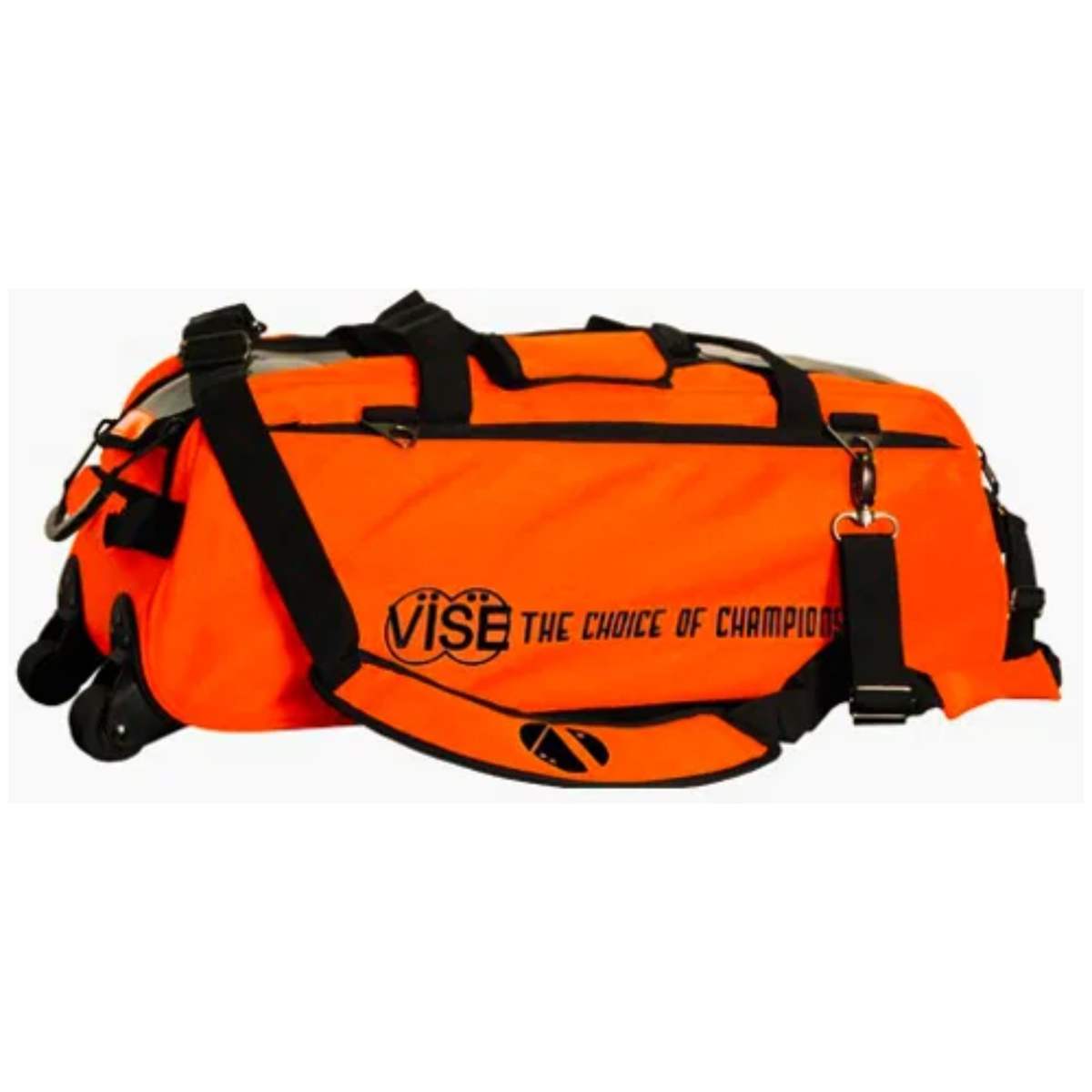 Vise 3 Ball Clear Top Roller Tote Bowling Bag - front view