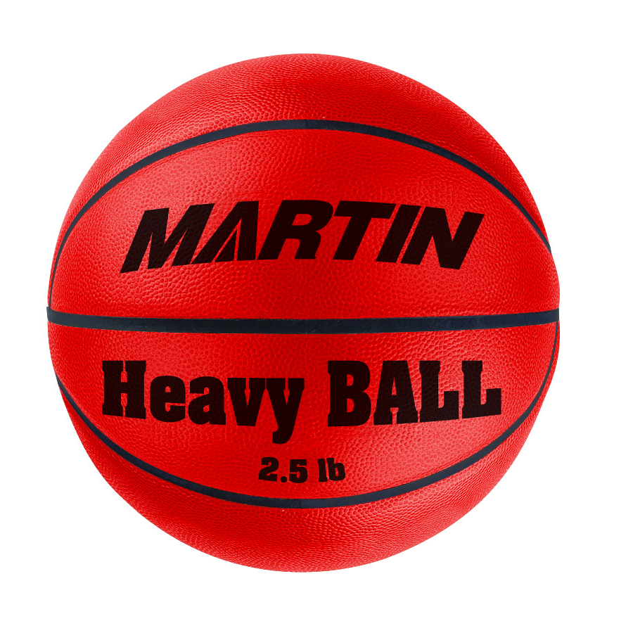 Martin Sports Weighted Training Basketball, Pebbled Rubber in Intermediate, 2.5 lb - Front View