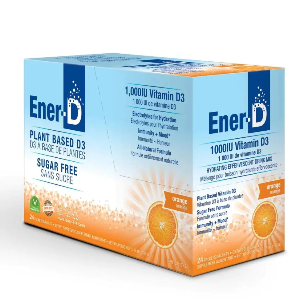 Ener-D Orange Vitamin D3 Drink Mix, 24 ct