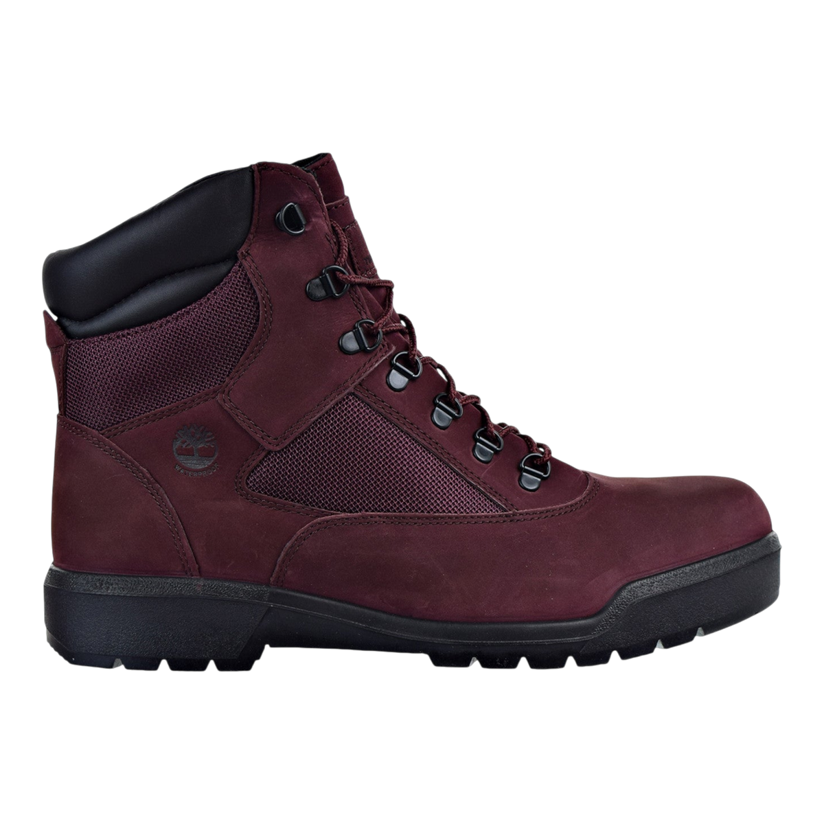 Timberland 6-Inch Waterproof Field Boot Men's Boots — Burgundy Leather