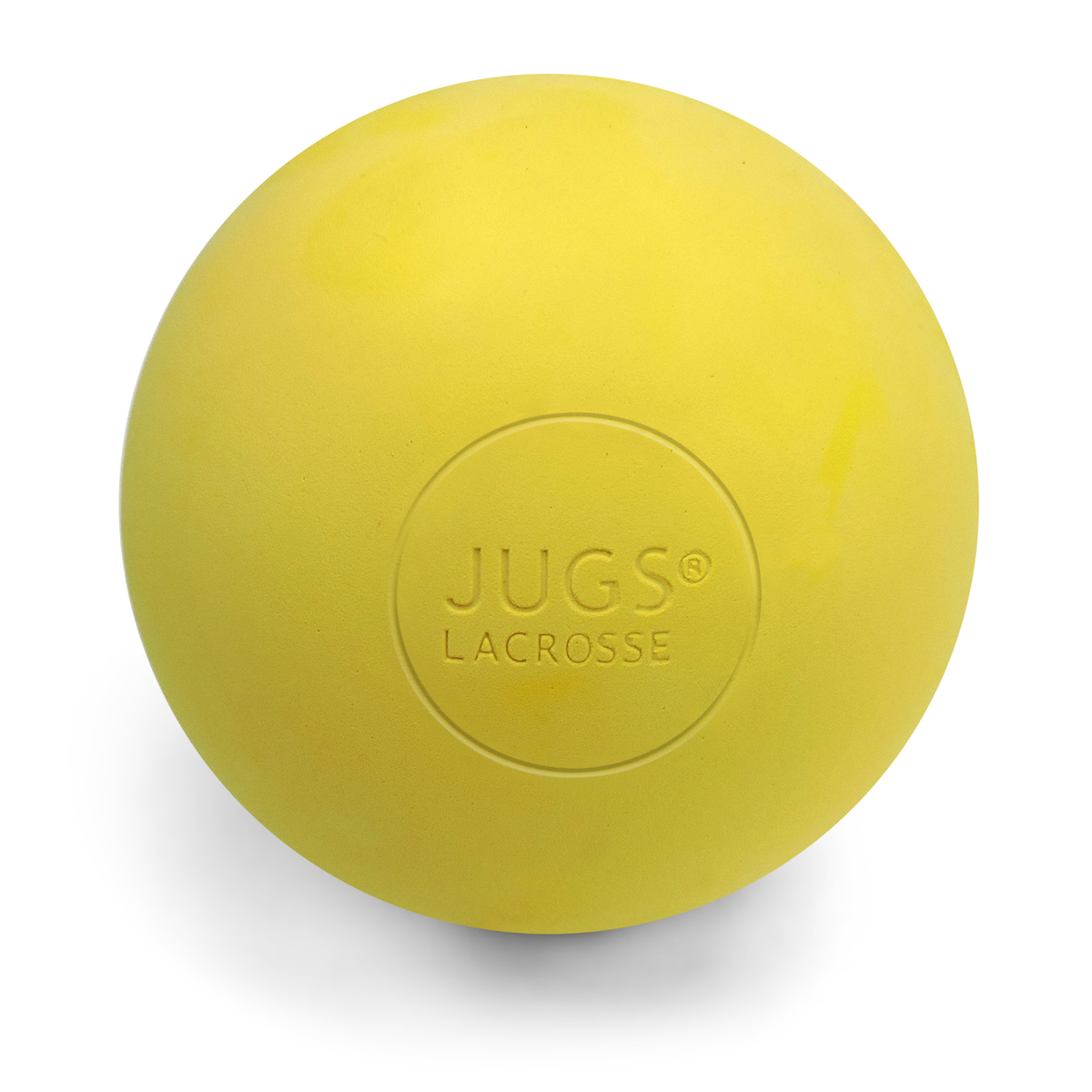 JUGS Lacrosse Balls, Pack of 12 in Yellow - Front View