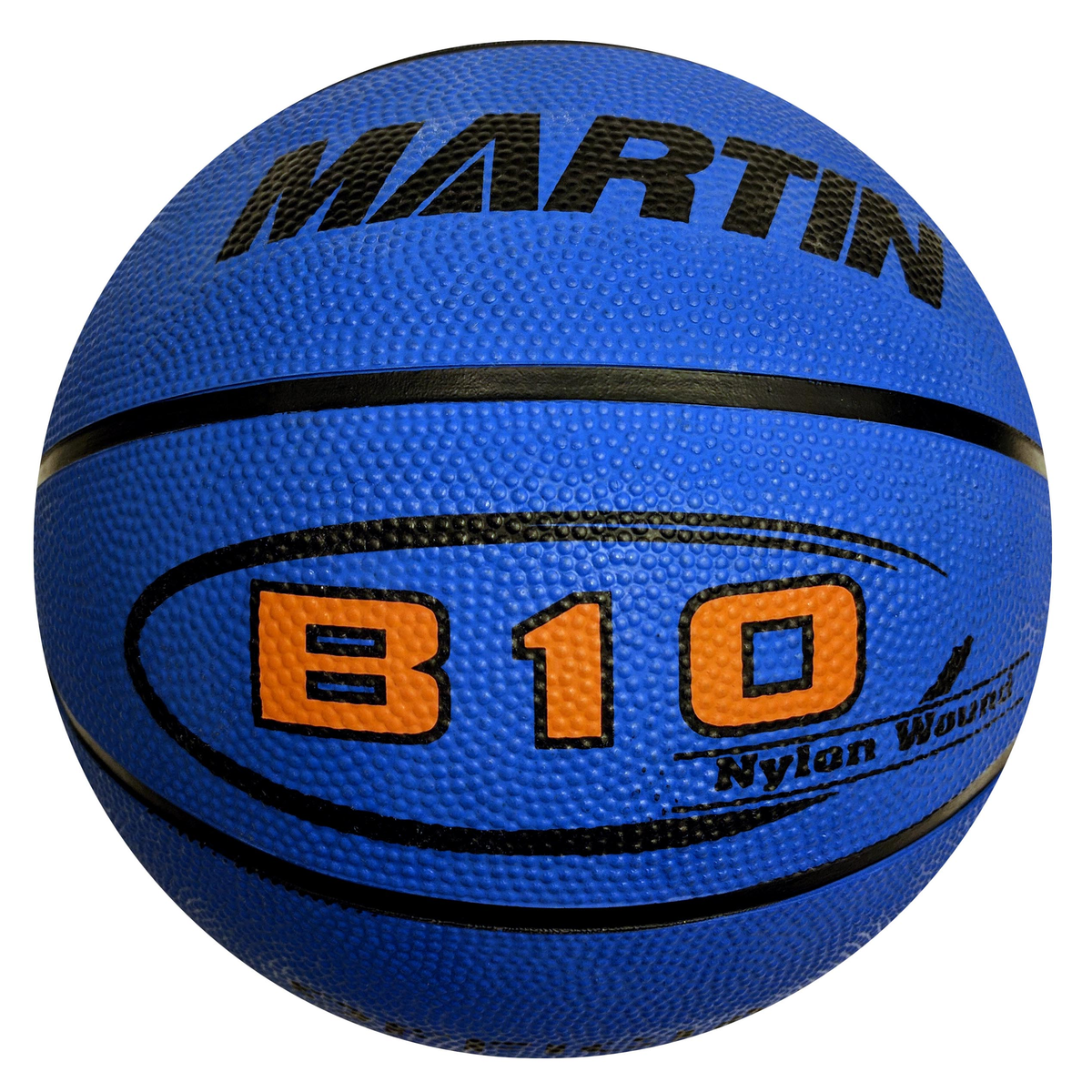 Martin Sports Rainbow Rubber Basketball, Official Size 7 in Blue - Front View