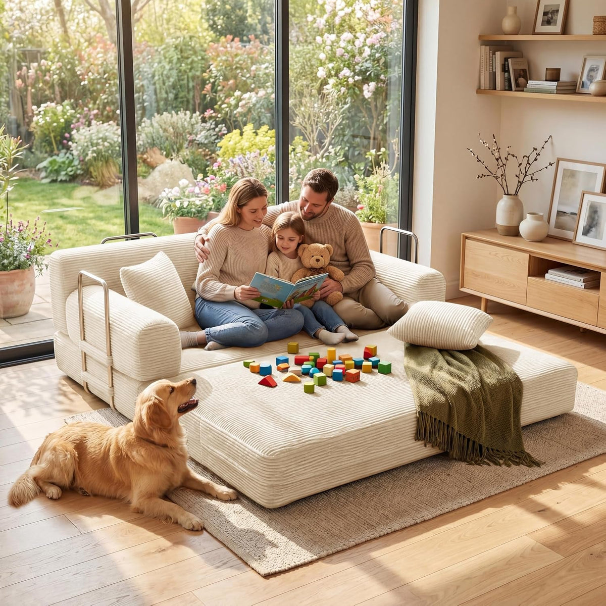 Convertible Loveseat Sofa Bed with Modular Layout - View 3