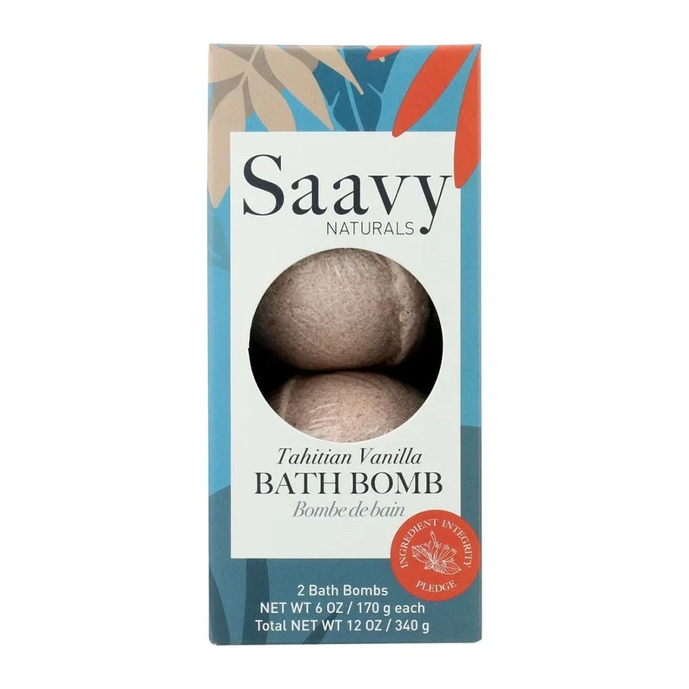 Saavy Naturals Tahitian Vanilla Bath Bomb Duo, 12 oz