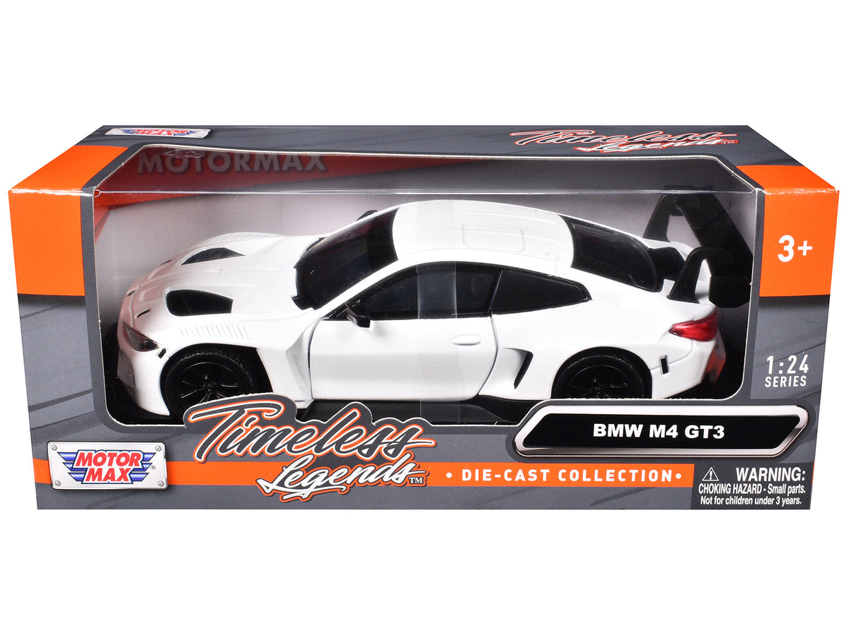 BMW M4 GT3 White "Timeless Legends" Series 1/24 Diecast Model Car by Motormax - View 3