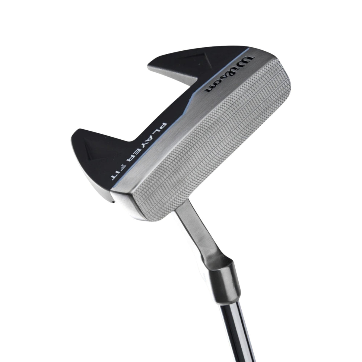 Wilson Golf Women’s PlayerFit complete golf club set with graphite shafts in a gray and black cart bag, featuring driver, fairway woods, irons, and putter displayed in the bag on a white background.