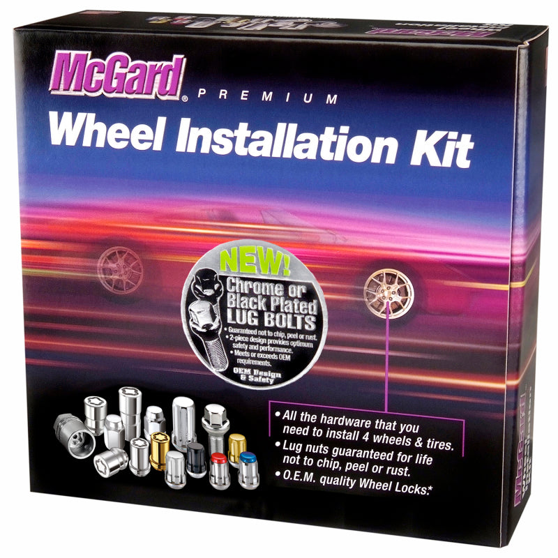McGard 5 Lug Hex Install Kit w/Locks (Radius Seat Bolt) M14X1.5 / 17mm Hex / 35.4mm Shank L. - Black - View 7
