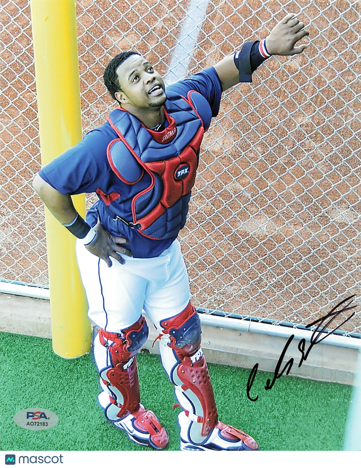 Carlos Santana Cleveland Indians Signed 8x10 Photo PSA