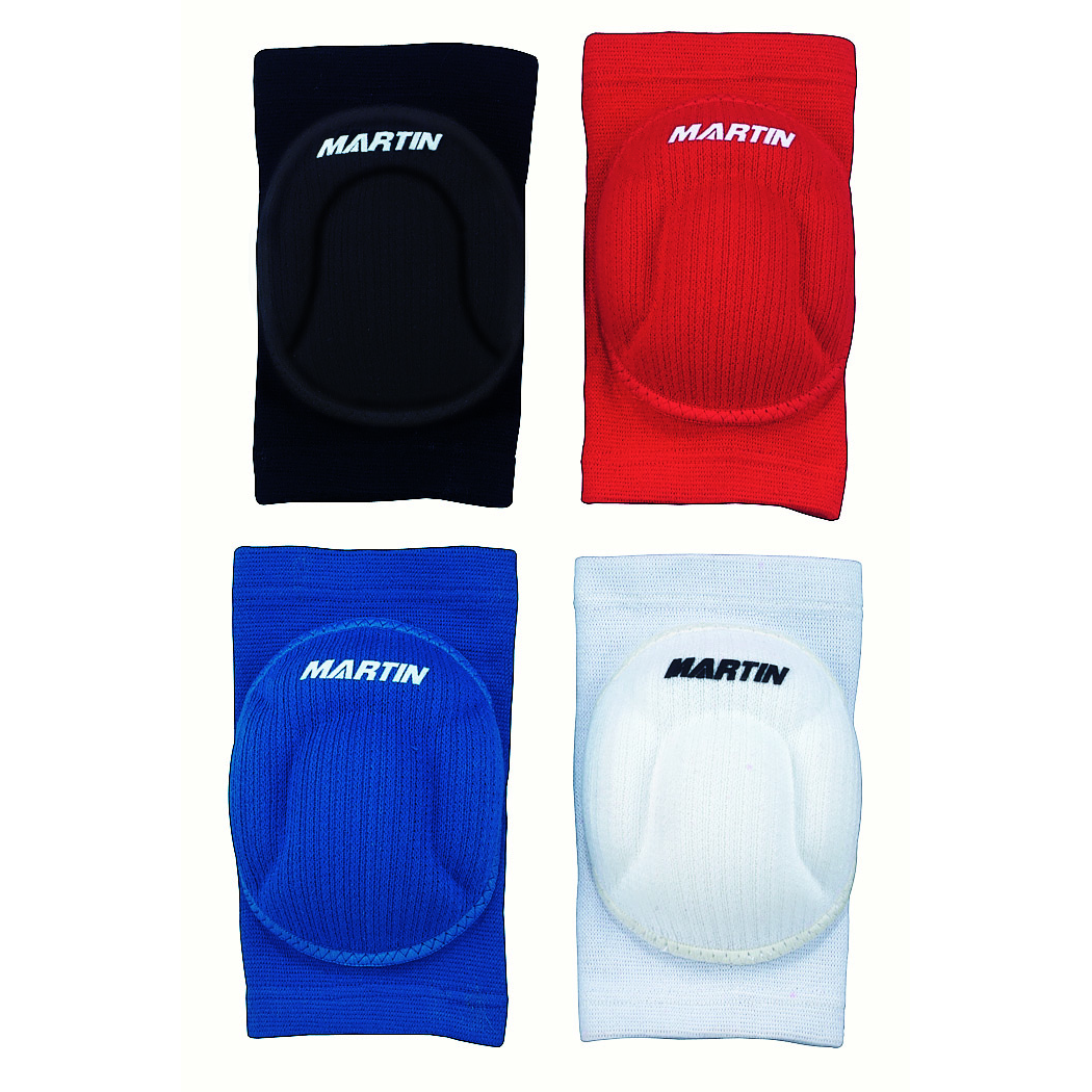 Martin Sports Youth Volleyball Knee Pads, Molded PU Foam, Pair in Red - Front View
