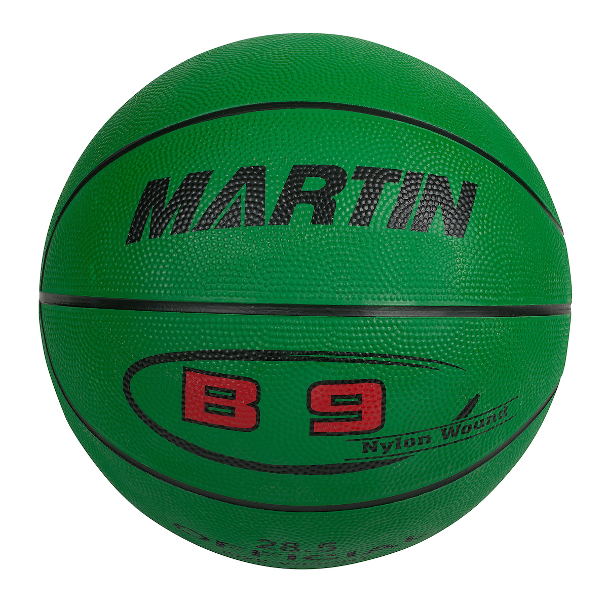 Martin Sports Rainbow Rubber Basketball, Women's Size 6 in Green - Front View