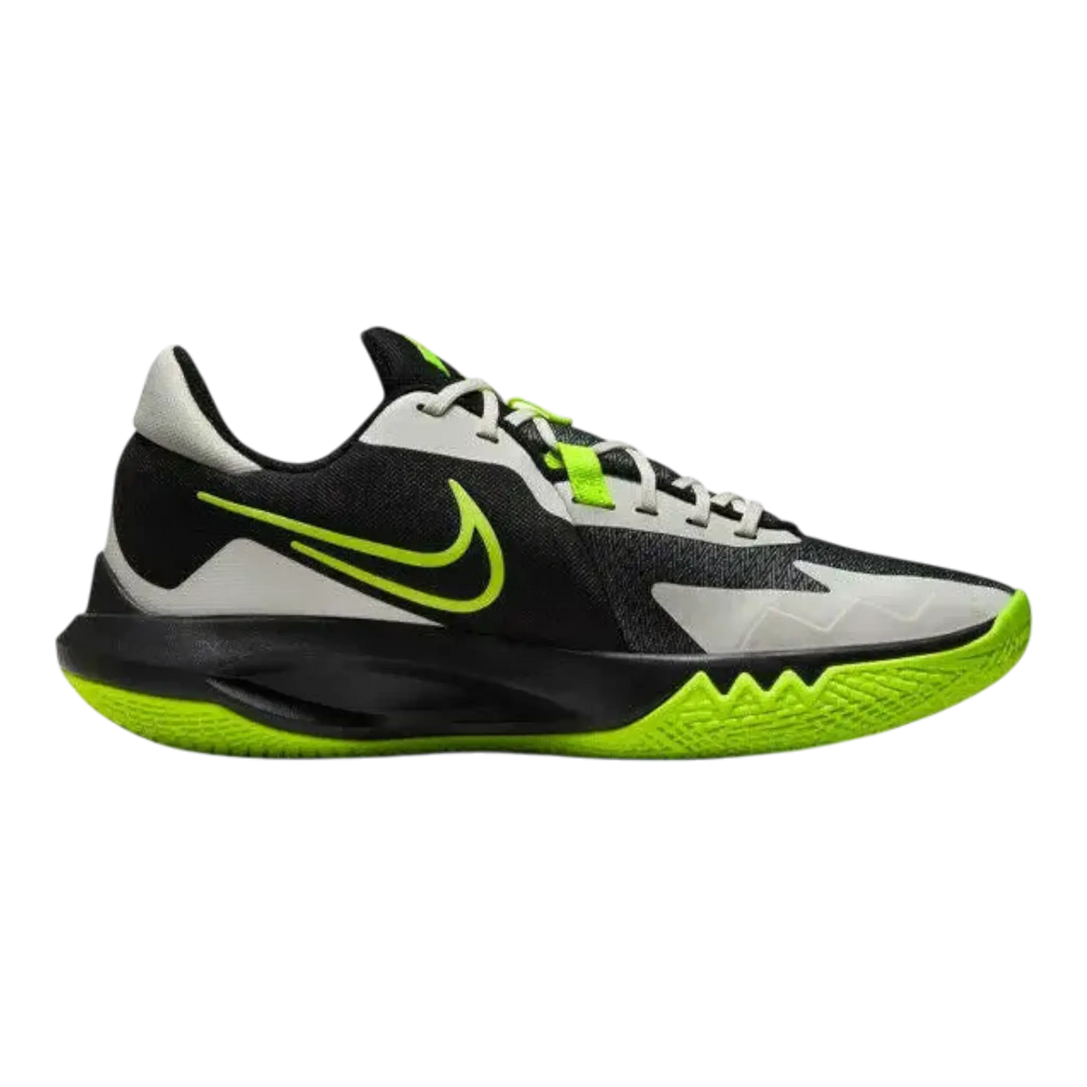 Nike Precision 6 Men's Basketball Shoes — Black/Volt Herringbone Mesh
