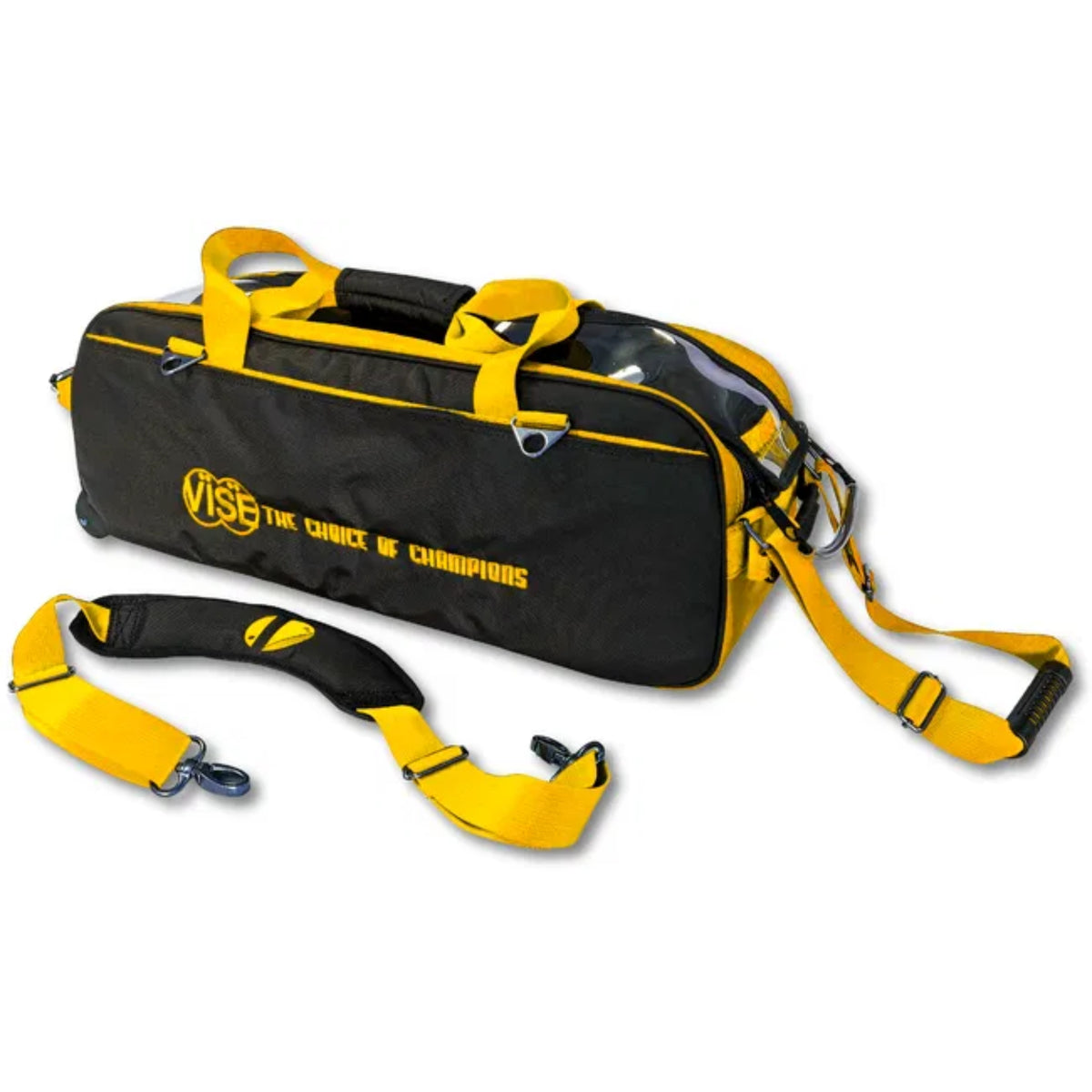 Vise 3 Ball Clear Top Roller Tote Bowling Bag