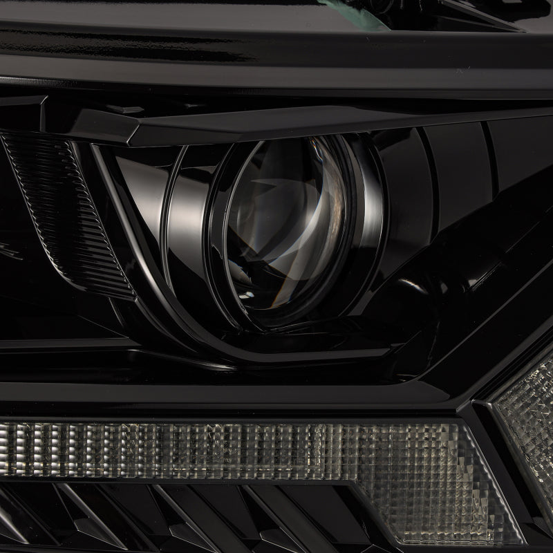 AlphaRex 19-21 Ford Ranger LUXX LED Proj Headlights Plank Style Alpha Black w/Seq Signal/DRL - View 6