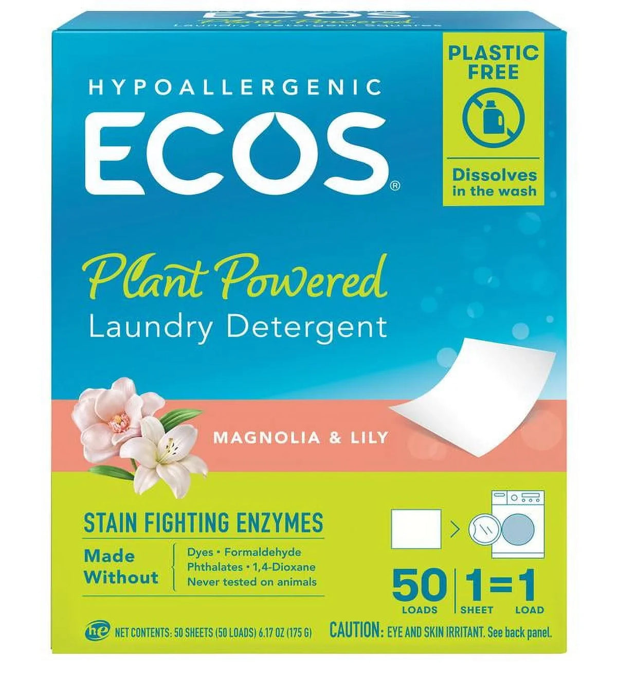 ECOS Next Magnolia & Lily Laundry Detergent Sheets, 50 ct (Case of 10)