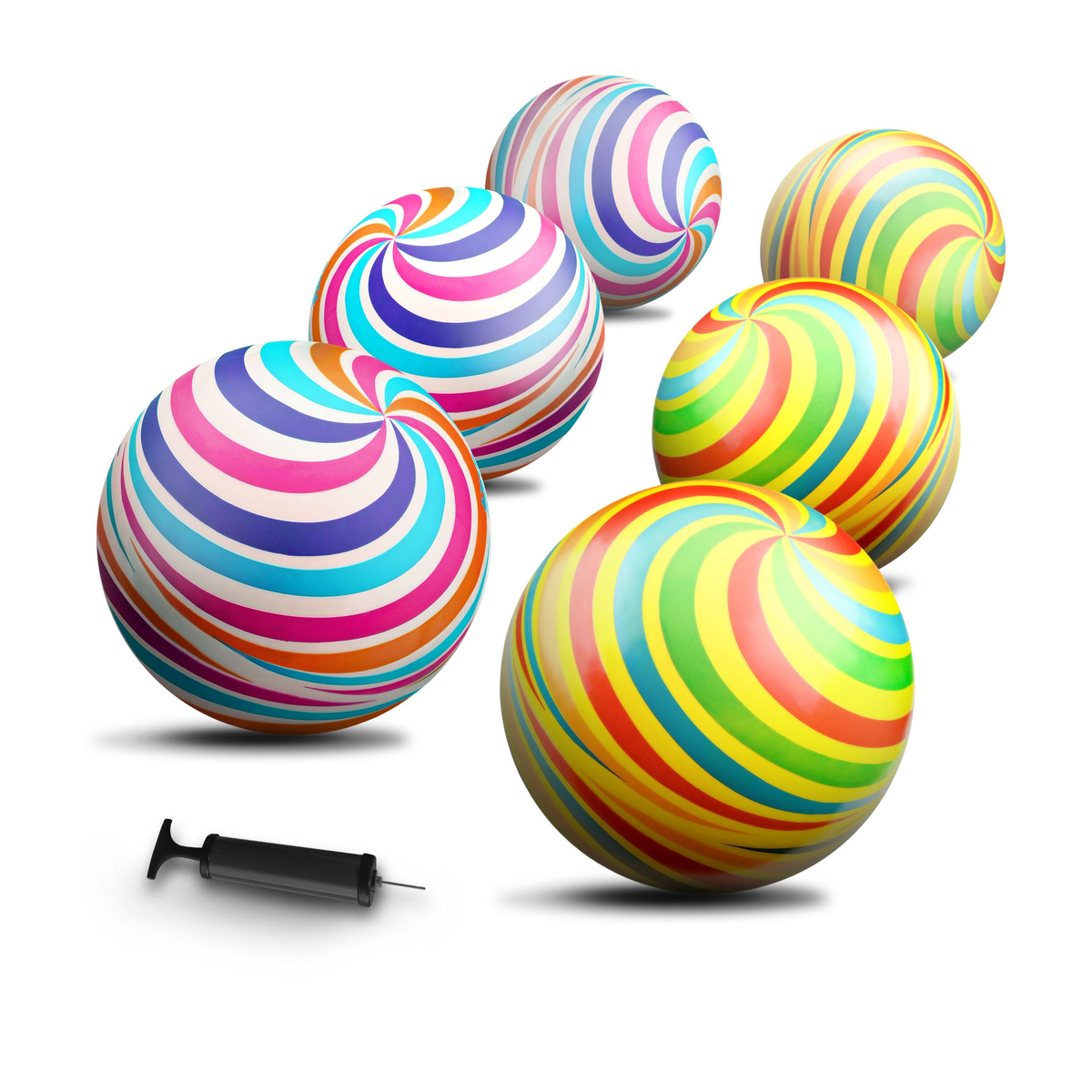 8.5" Rainbow Swirl Balls - Set of 6 - Great Call Athletics