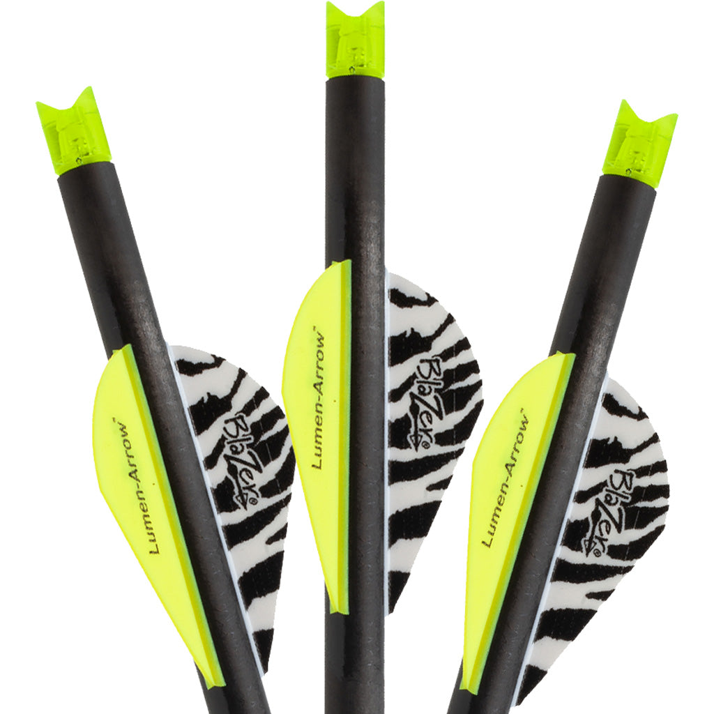 Lumenok Carbon Crossbow Bolts in 20 in. Green Moon Nocks 3 pk. - Front View