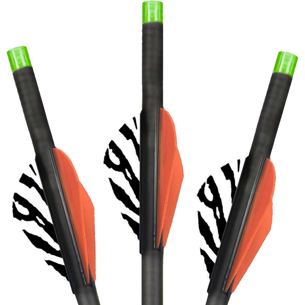 Lumenok Carbon Crossbow Bolts in 22 in. Green Moon Nocks 3 pk. - Front View