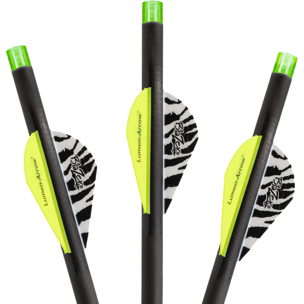 Lumenok Carbon Crossbow Bolts in 20 in. Green Flat Nocks 3 pk. - Front View