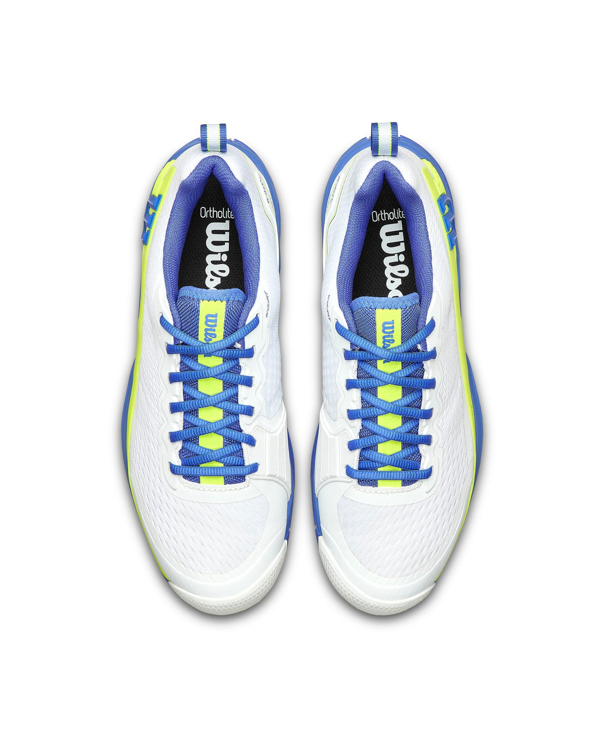 Wilson Rush Pro 4.5 Mens Tennis Shoes, White/Amparo Blue/Safety Yellow, Size 14 - alternate view 6