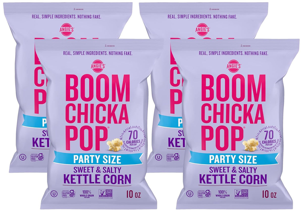 Angie's Boomchickapop Sweet & Salty Kettle Corn, 10 oz (Case of 4)