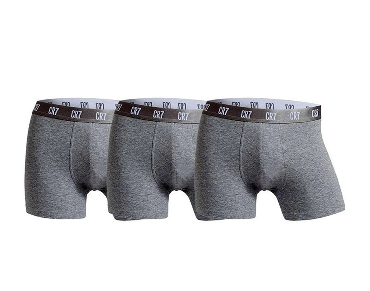 Cristiano Ronaldo CR7 Basic 3-Pack Trunk Boxer Briefs Men's Underwear — Grey