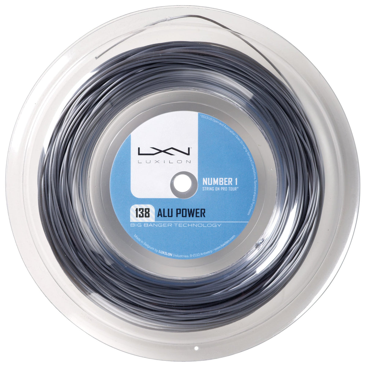 Luxilon ALU Power 120 Tennis String Set, 17L Gauge 1.20mm, Silver - main view