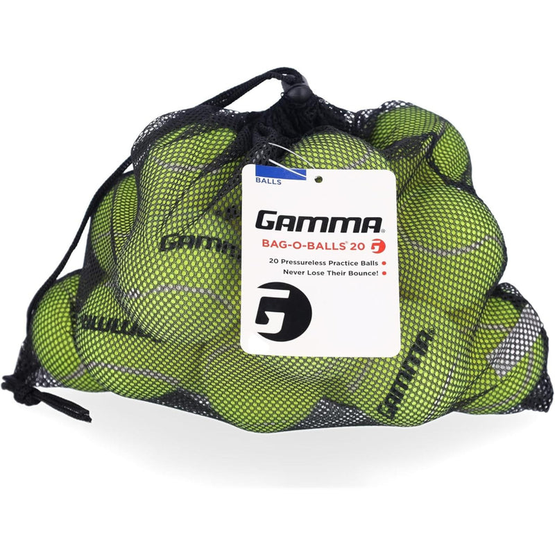 Mesh bag filled with practice tennis balls, designed for training and long-lasting play with pressureless construction.