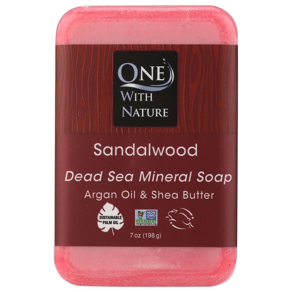 One With Nature Sandalwood Bar Soap, 7 oz