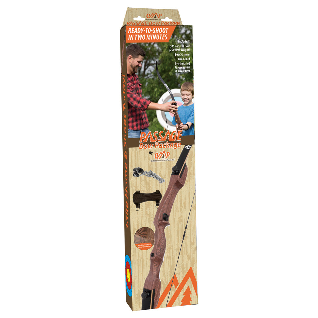 October Mountain Passage Recurve Bow Package in 54 in. 20 lbs. RH No Arrows or Quiver - Front View