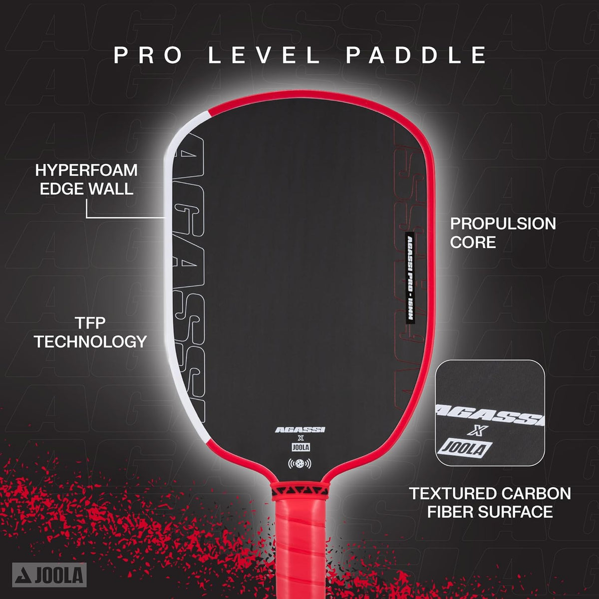 JOOLA Agassi Pro 16mm Pickleball Paddle product image