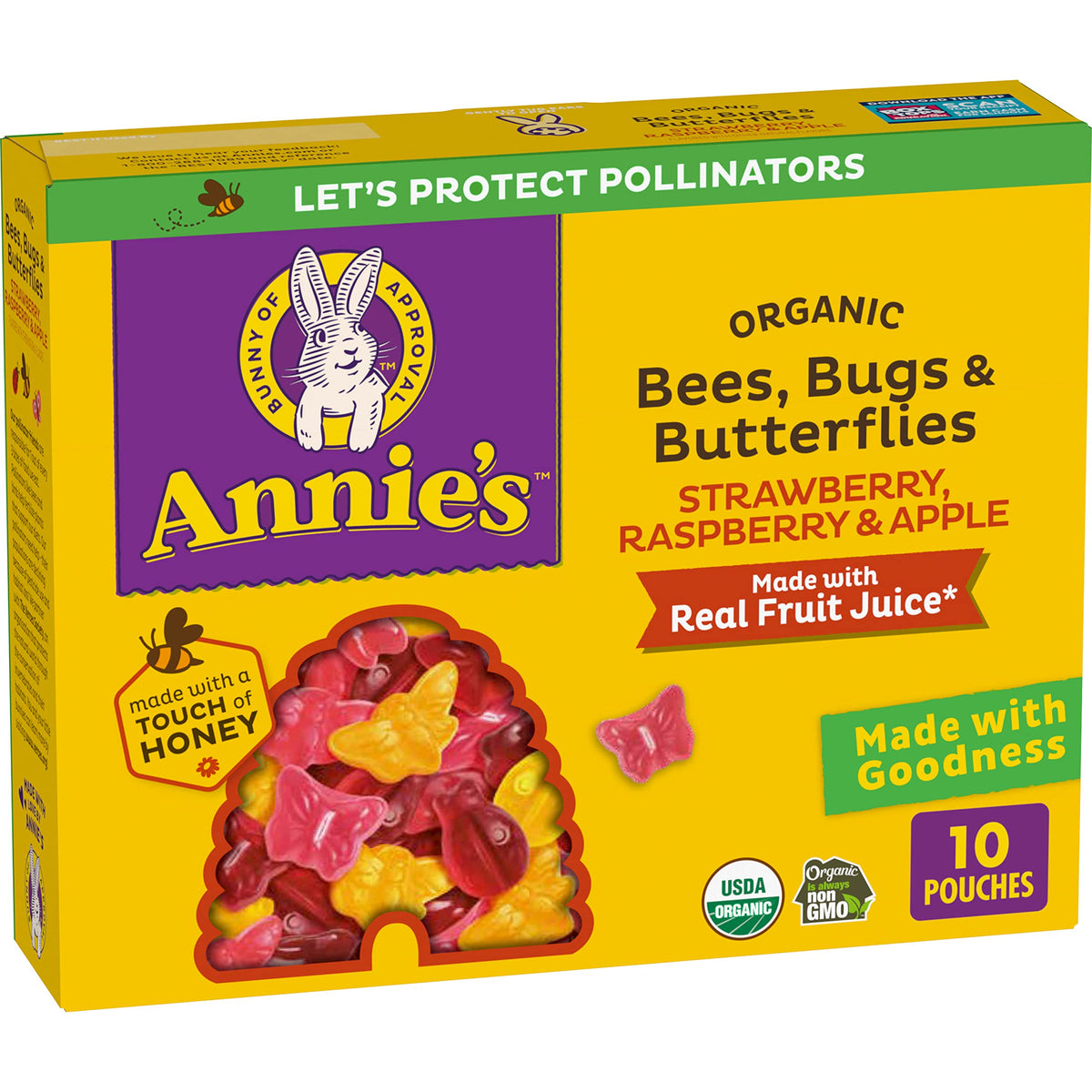 Annie's Organic Bees, Bugs & Butterflies Fruit Snacks, 7 oz (Case of 8)