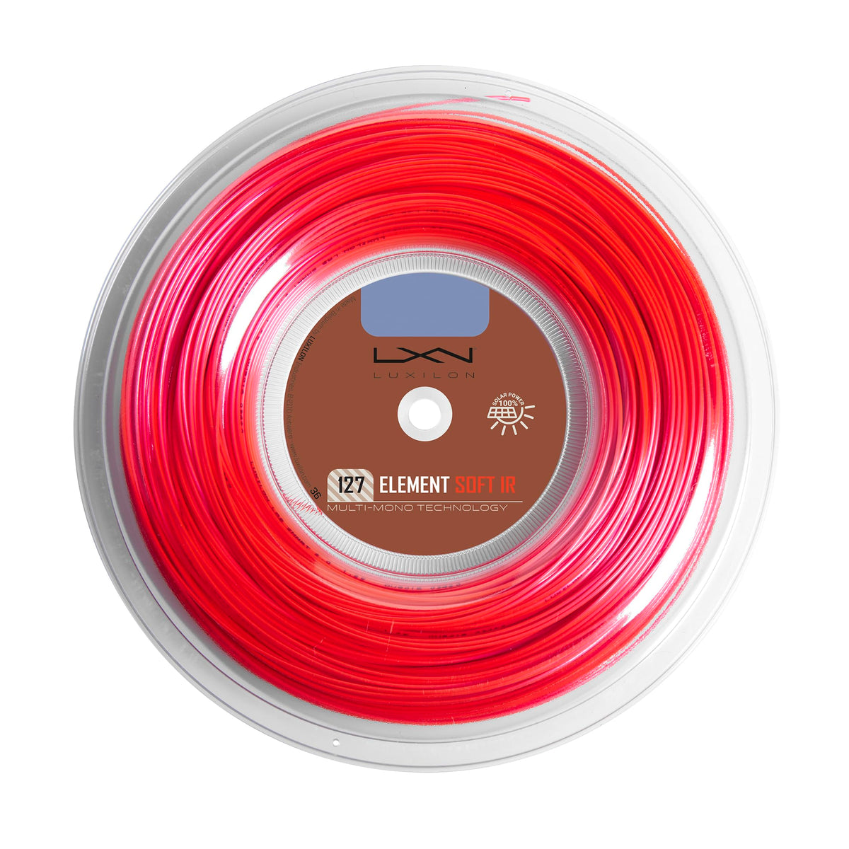 Luxilon Element IR Soft 127 Tennis String Reel, 1.27mm, 200m in Red - main view