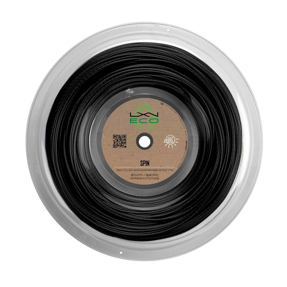 Luxilon Eco Spin 125 16L Tennis String Reel, 200m, Black - main view