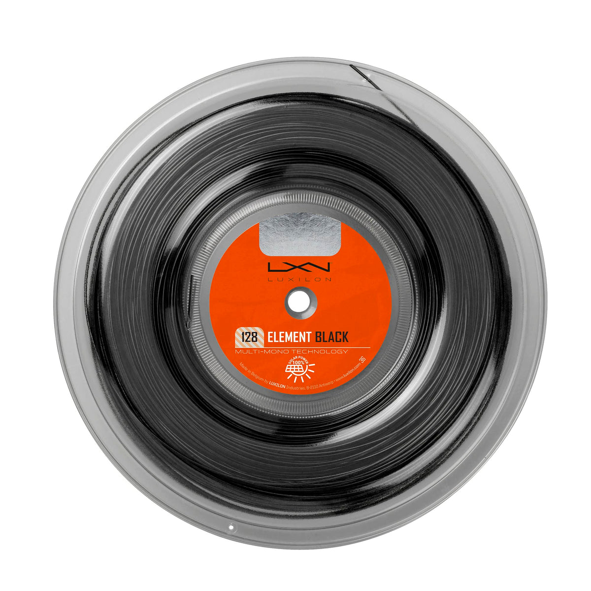 Luxilon Element 128 Tennis String Reel, 1.28 mm, 660 ft, Black - main view