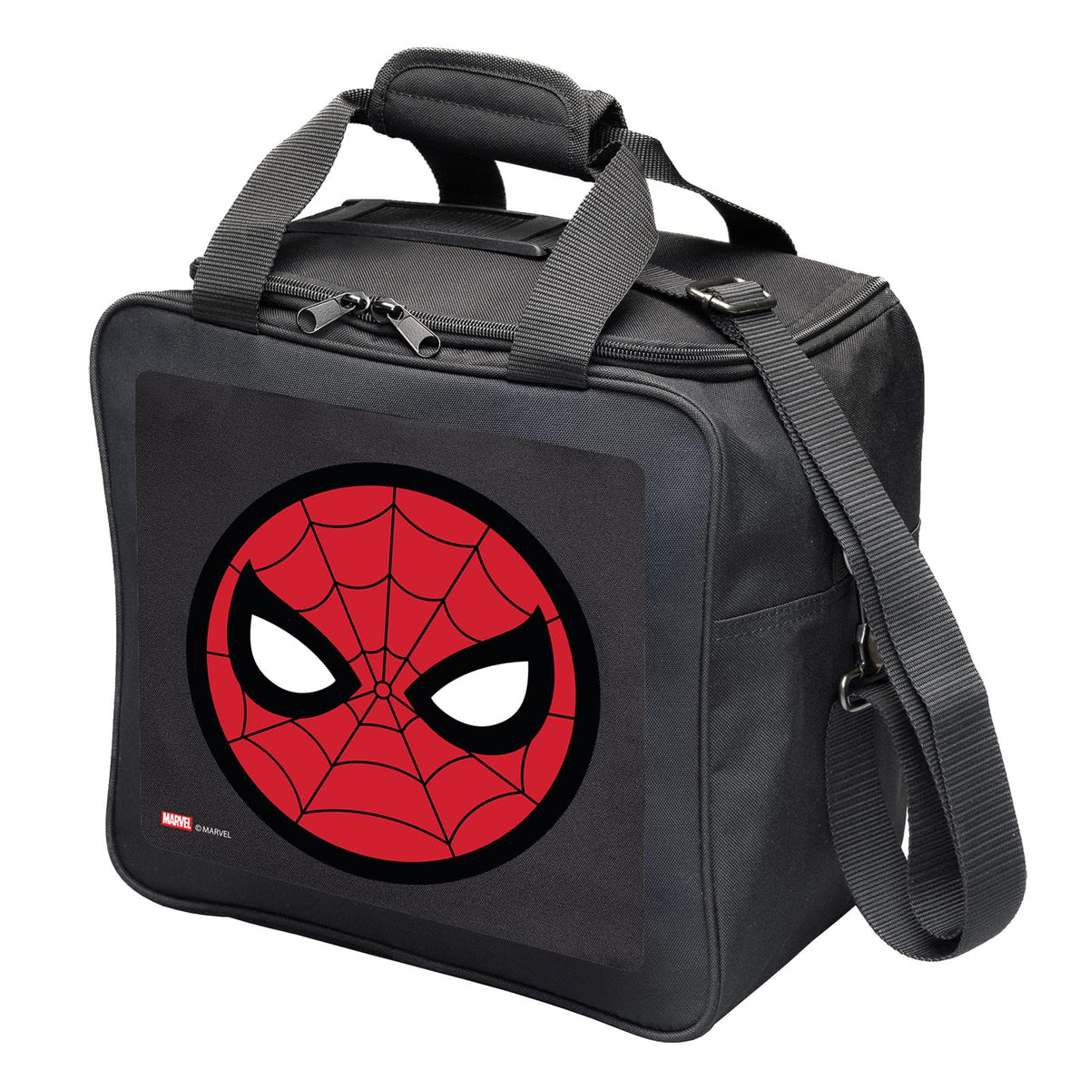 KR Strikeforce Marvel Bowling Ball Tote Bag with Inside Shoe Storage and Side Accessory Pocket (Spider Man Mask) - view 2