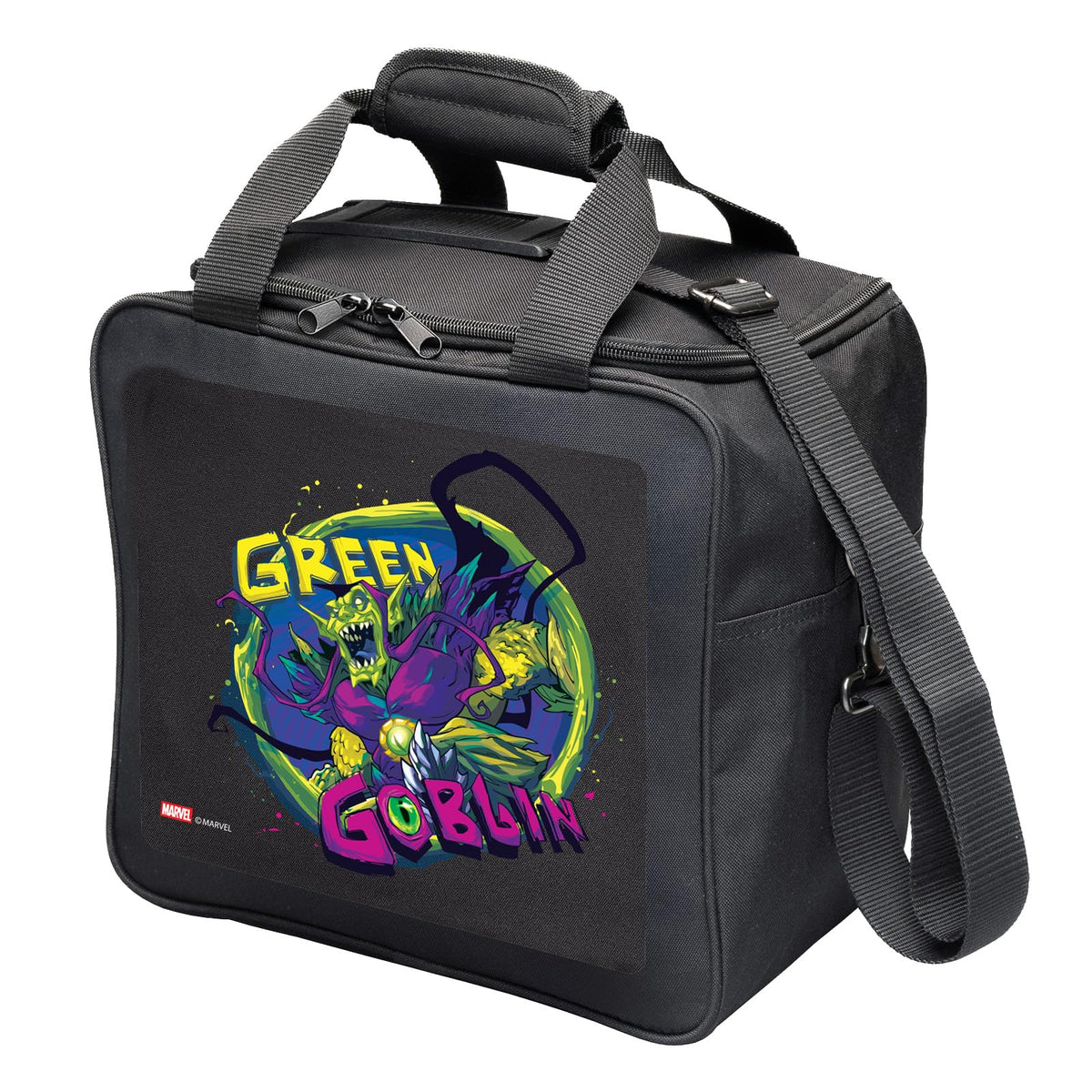 KR Strikeforce Marvel Bowling Ball Tote Bag with Inside Shoe Storage and Side Accessory Pocket (Green Goblin Icon) - view 2