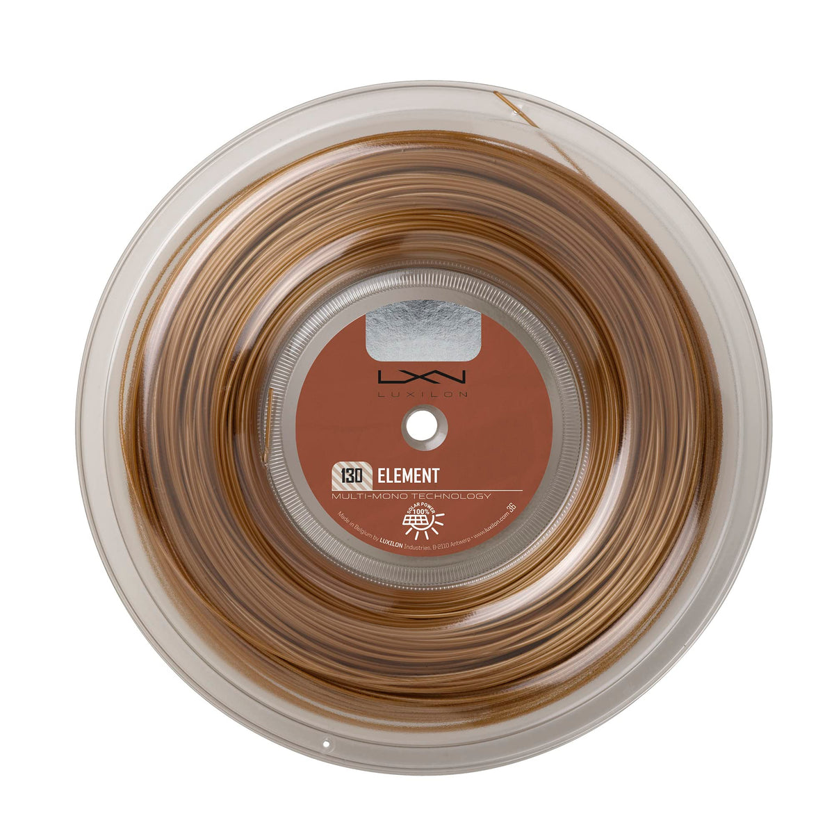 Luxilon Element 130 Tennis String, 16 Gauge, 200m Reel, Bronze - main view