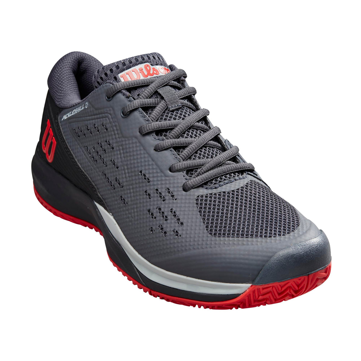 Wilson Rush Pro Ace Pickler Mens Pickleball Shoes, Ebony/Black/Wilson Red - main view