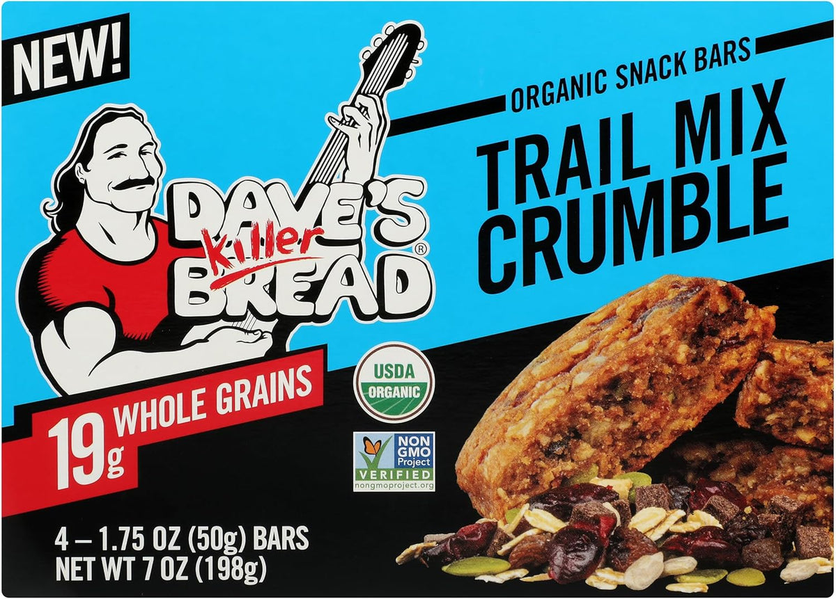 Dave's Killer Bread Organic Trail Mix Crumble Bars, 7 oz (Case of 6)