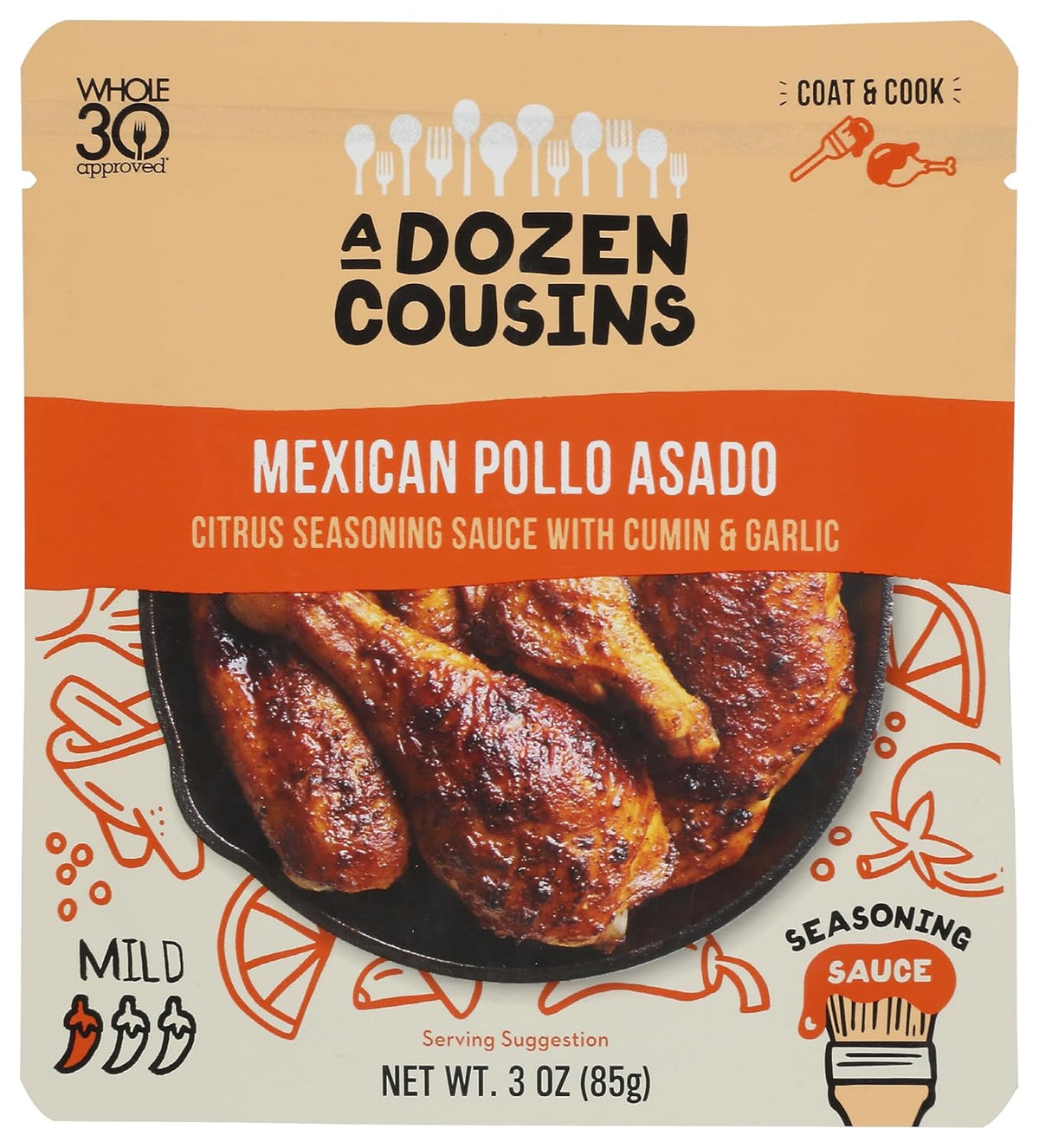 A Dozen Cousins Mexican Pollo Asado Sauce, 3 fl oz (Case of 10)