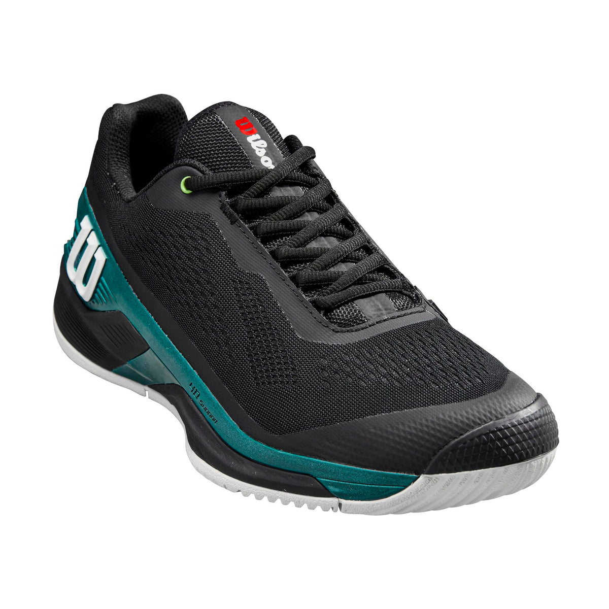 Wilson Rush Pro 4.0 Blade Mens Tennis Shoes, Black/Deep Teal - main view