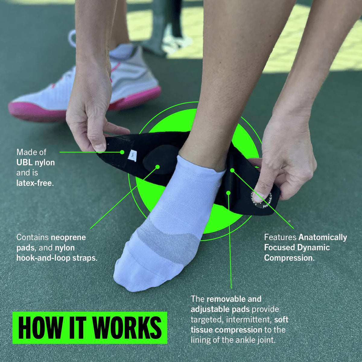 PROBAND The Ankle BandIT, One Size Fits Most, Compression Ankle Wrap, Reduce Pain, Tendonitis, Buritis, Ankle Sprain, Osteoarthritis, Plantar Fasciitis, Synovitis - view 4