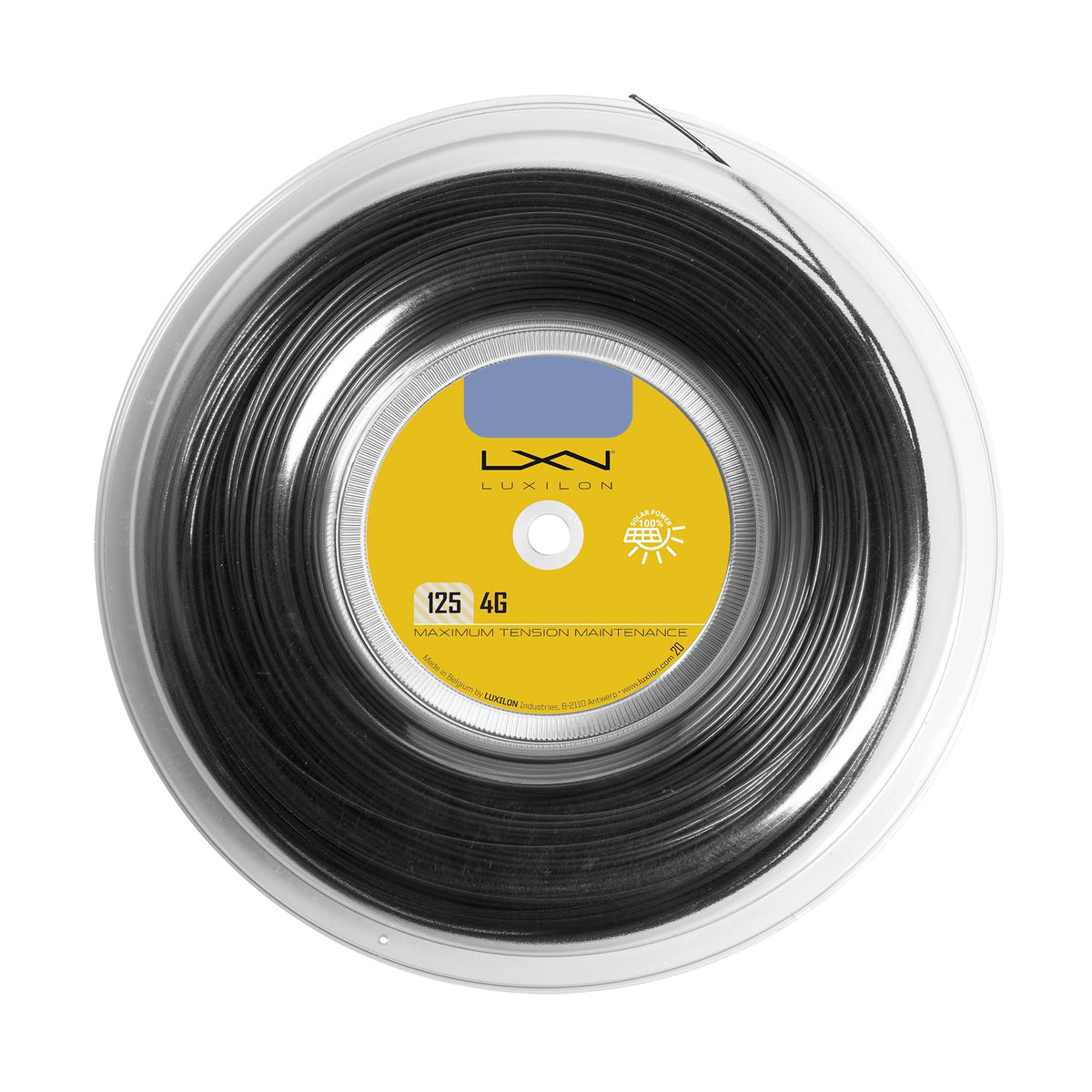 Luxilon 4G Black 125 Tennis String Reel, 16L Gauge 1.25mm, 200m - main view