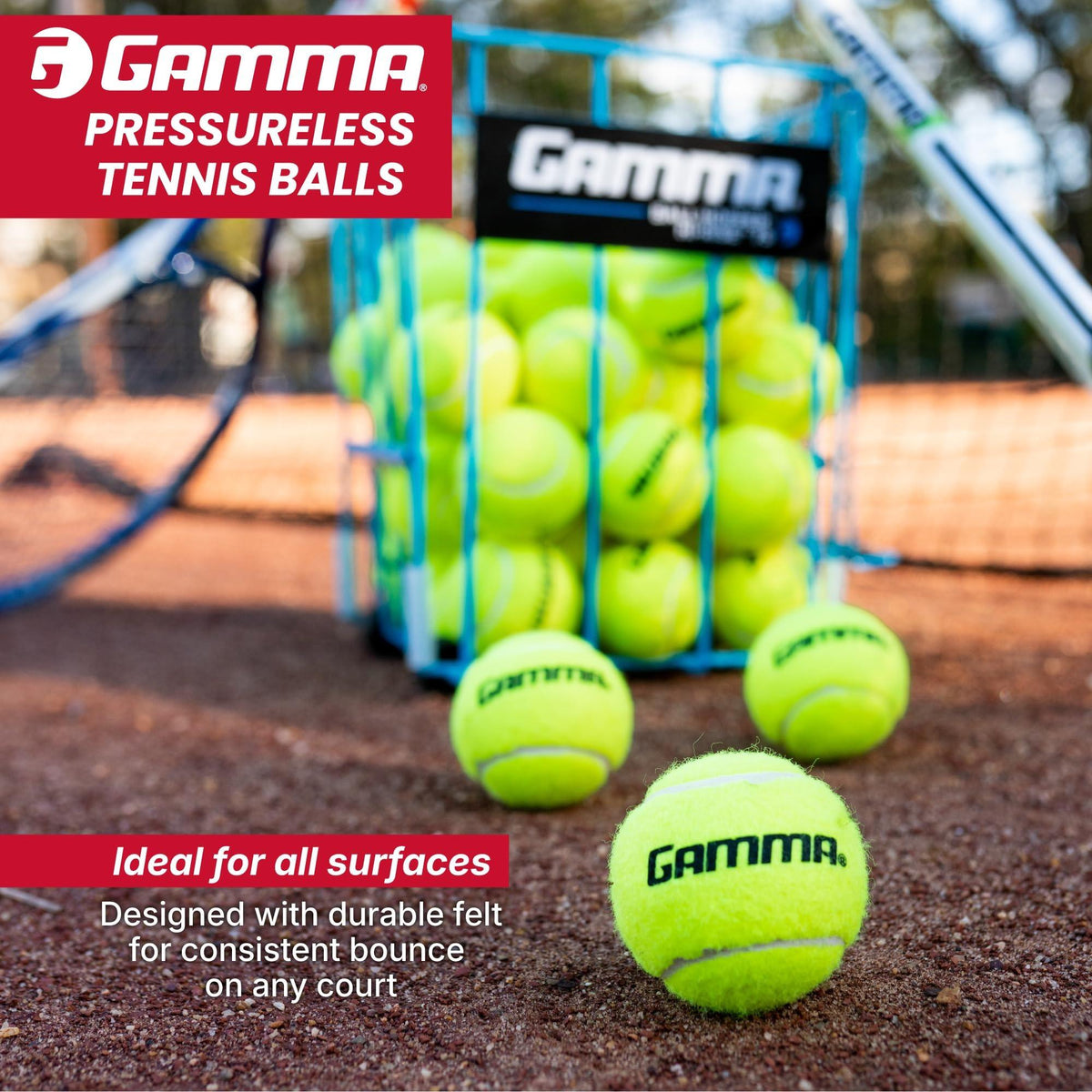 Mesh bag filled with practice tennis balls, designed for training and long-lasting play with pressureless construction.