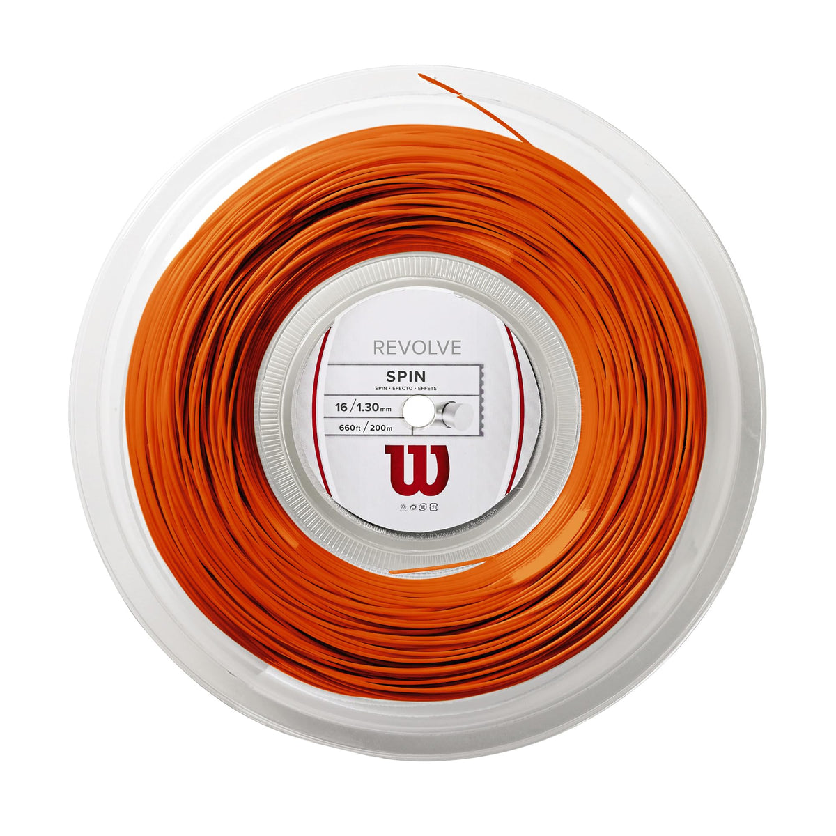 Wilson Revolve 16 Gauge Tennis String Reel, 200m, Orange - main view
