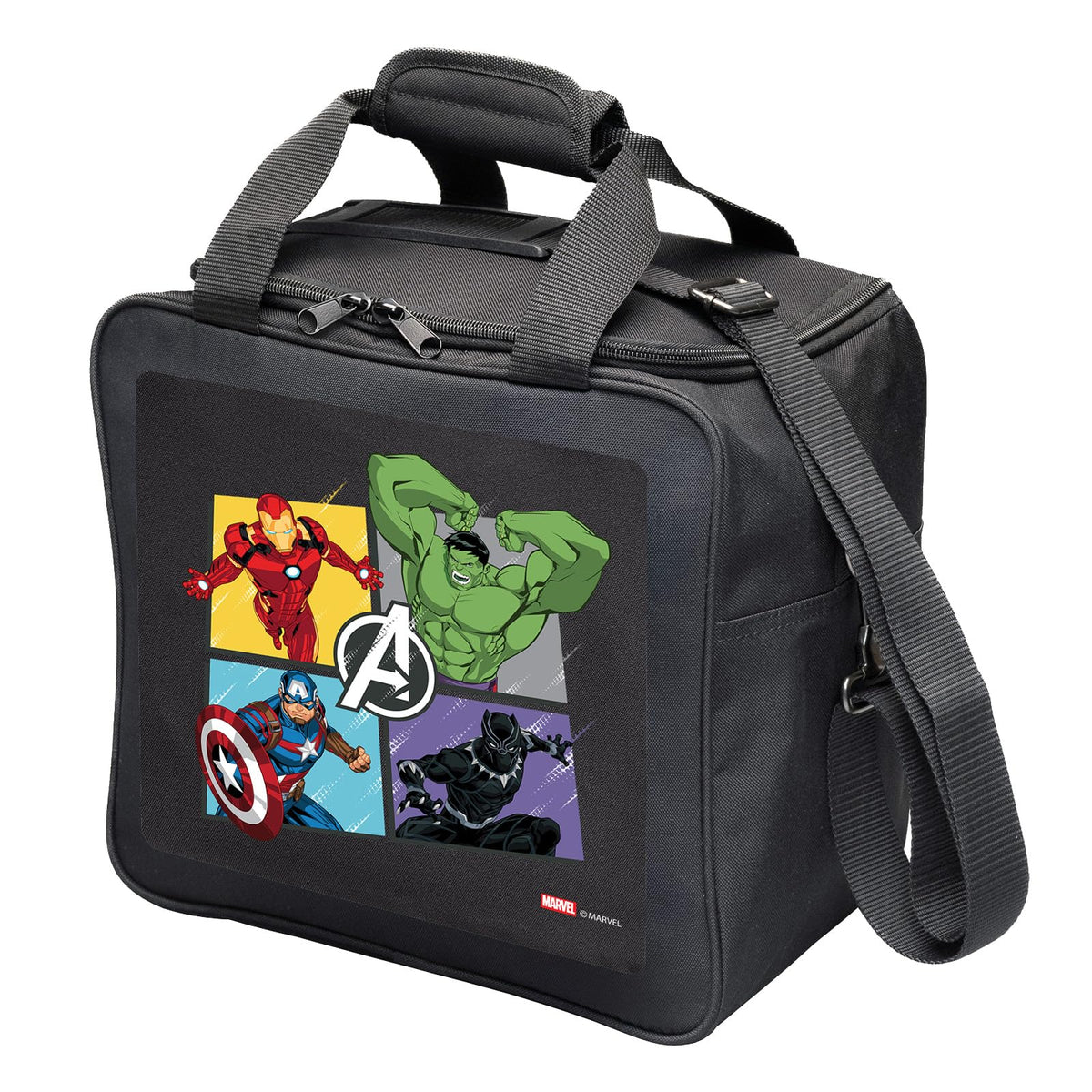 KR Strikeforce Marvel Bowling Ball Tote Bag with Inside Shoe Storage and Side Accessory Pocket (Avengers Group) - view 2